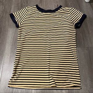 f21 striped yellow blue tee tshirt